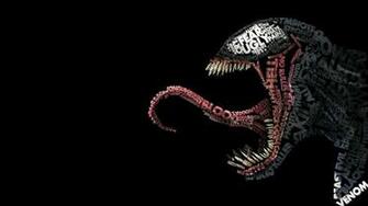 Minimalistic Text Venom Typography Marvel Comics Black Background