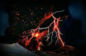 Volcano Lightning High Quality And Resolution Wallpaper