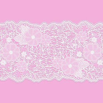 Pink Background With White Lace Vector Material