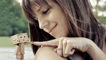 Girl And Small Robot Desktop Pc Mac Wallpaper