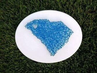 Criss Cross Nail String State Art On Oval Wood Plaque Via
