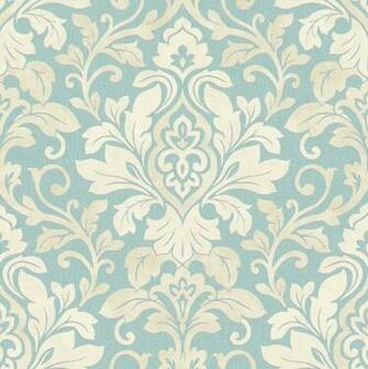 Details About Mozart Teal Damask Wallpaper Sample