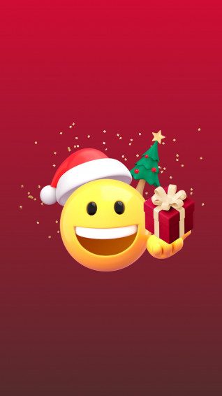 3d Santa Emoticon iPhone Wallpaper Editable Design Rawpixel