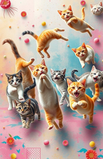 3d Moving Cats Wallpaper