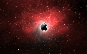 Red Apple Mac Galaxy Wallpaper Background With