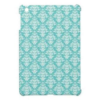 Blue Damask Vintage Wallpaper Pattern iPad Mini Case