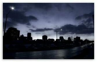 Downtown Calgary Digital Wallpaper Black