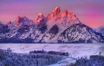 Wallpaper Winter Snow Mountains National Park Wyoming Grand