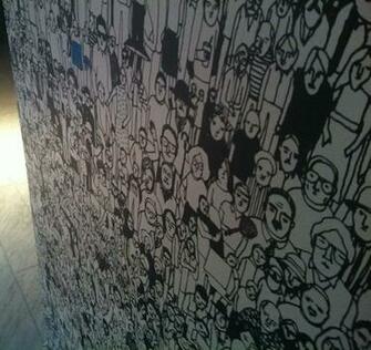 Geoff Mcfetridge Wallpaper In Lobby Of Standard Hotel New York