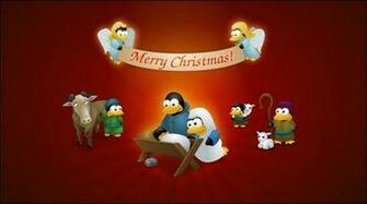Cute Christmas Cartoon Wallpaper Penguin
