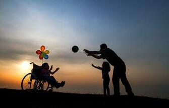 Wallpaper Children The Game Ball Silhouettes Image For