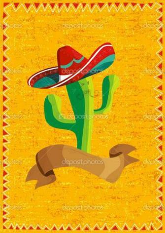 Mexican Food Cactus Over Grunge Background Stock Vector