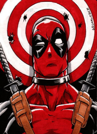 Deadpool Fan Art Sketch Card By Grimmwerkz The