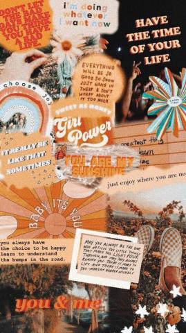 Wallpaper Aesthetic And Orange Image Collage Quotes