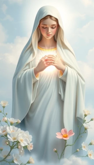 Mother Mary Heart Mobile Wallpaper