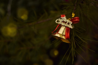 Merry Christmas Bell Ornament Photo Image