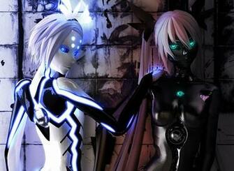 Image Hatsune Miku Robots Phosphorescent Rin Carbon Black