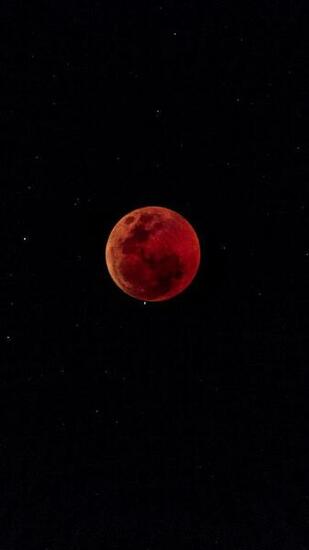 Wallpaper Full Moon Eclipse Red Fiery