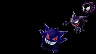 Pokemon Gengar Haunter Ghastly Black Background