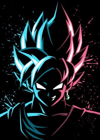 Displate Poster Face To Blue Vs Rose Goku Black God