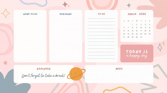 Cute And Organized Desktop Organizer Wallpaper For A Tidy