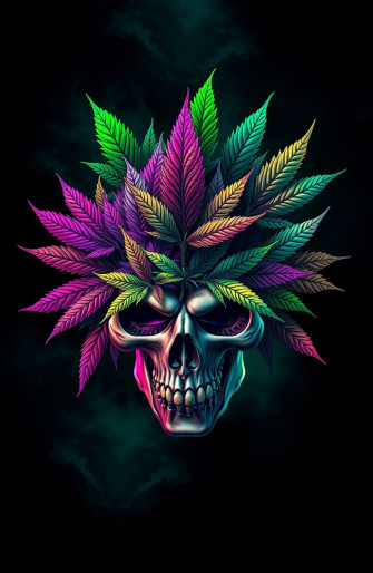 Wallpaper Of Weed Skull