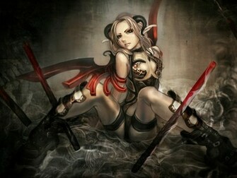 Succubus Demons Horns Digital Art Wallpaper