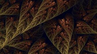Abstract Leaves Fractals Brown Digital Art Wallpaper