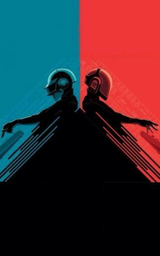 Daft Punk Red And Blue iPhone Wallpaper Ipod HD