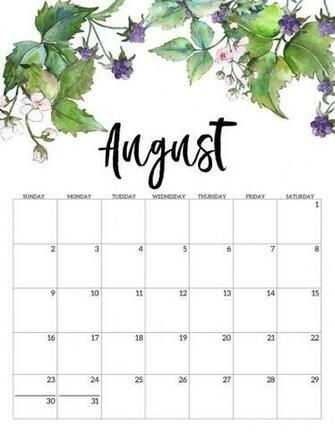 Printable Calendar Floral