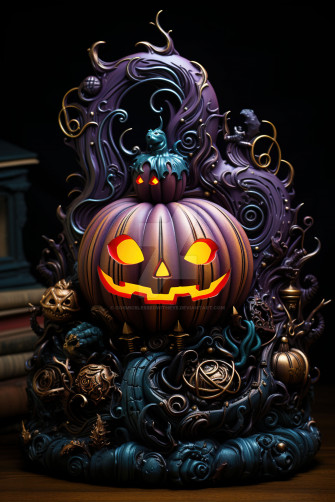 Halloween Purple Leather Pumpkin Wallpaper 4k By