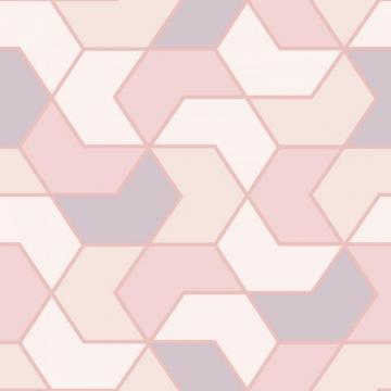 Rasch Geo Hexagonal Shape Patel Colour Metallic Modern Smooth
