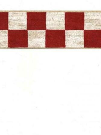 Details About Wallpaper Border Red White Country Check W Crackle