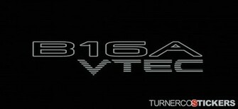 2x B16a Vtec Honda Stickers Decals For Dohc Crx B16 Jdm Sir Si