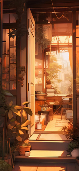 Sunlit Warm Room Brown Wallpaper Aesthetic