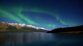 Aurora Mountains Wallpaper HD