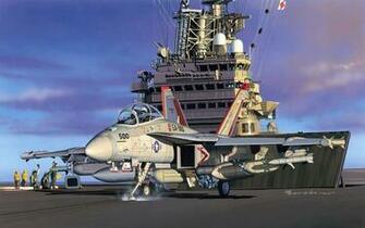 Ships Ship Boat Painting Military Navy Jet Jets Wallpaper Background