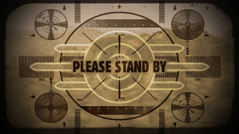 Caption Vintage Please Stand By Screen With Fallout