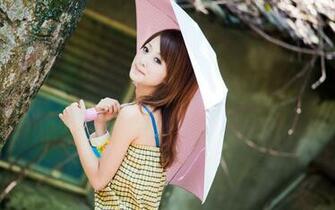 Korean Beautiful Girls Wallpaper With Umbrella
