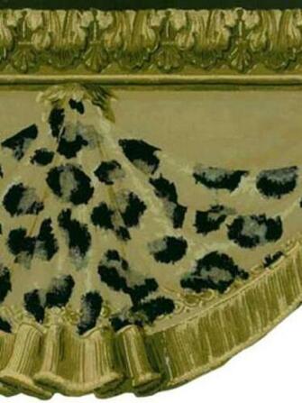 The Wallpaper Company In X Brown Leopard Curtain Border Sample