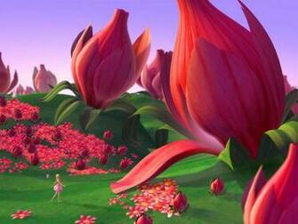Big Red Fantasy Flowers Wallpaper
