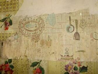 Retro Kitchen Wallpaper Grasscloth