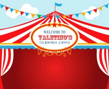 Custom Circus First BirtHDay Carnival Flag Background High