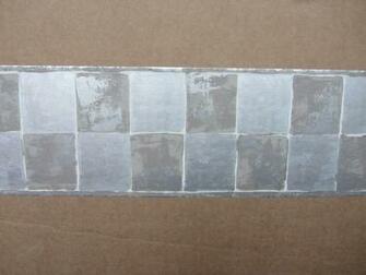 Modern Metallic Squares Grey Wallpaper Border Self Adhesive Hallway
