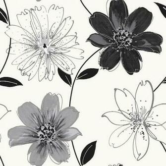 White Black Silver Samba Motif Arthouse Wallpaper