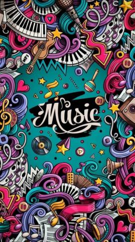 Music Pop Art Wallpaper Graffiti iPhone Neon