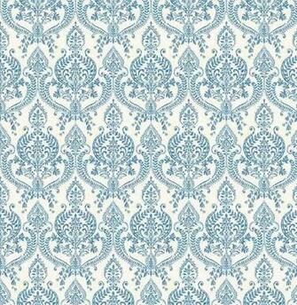 Show Details For Waverly Indigo Petite Damask