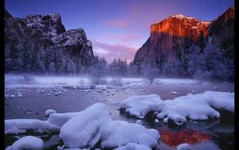 Snowy Mountain River Wallpaper