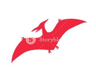 Pterodactyl Vector Silhouette Pteranodon Dinosaur Pterosaur Red
