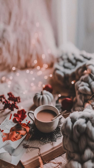 Cozy Autumn Aesthetic Snow Covered Foliage Wallpaper